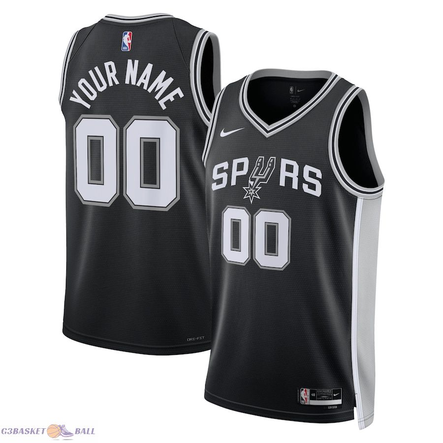 Unisex San Antonio Spurs Black Swingman Custom Jersey - Icon Edition