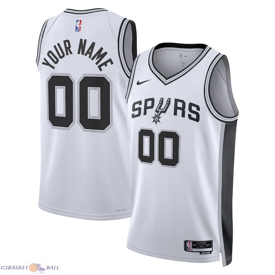 Unisex San Antonio Spurs White Swingman Custom Jersey - Association Edition