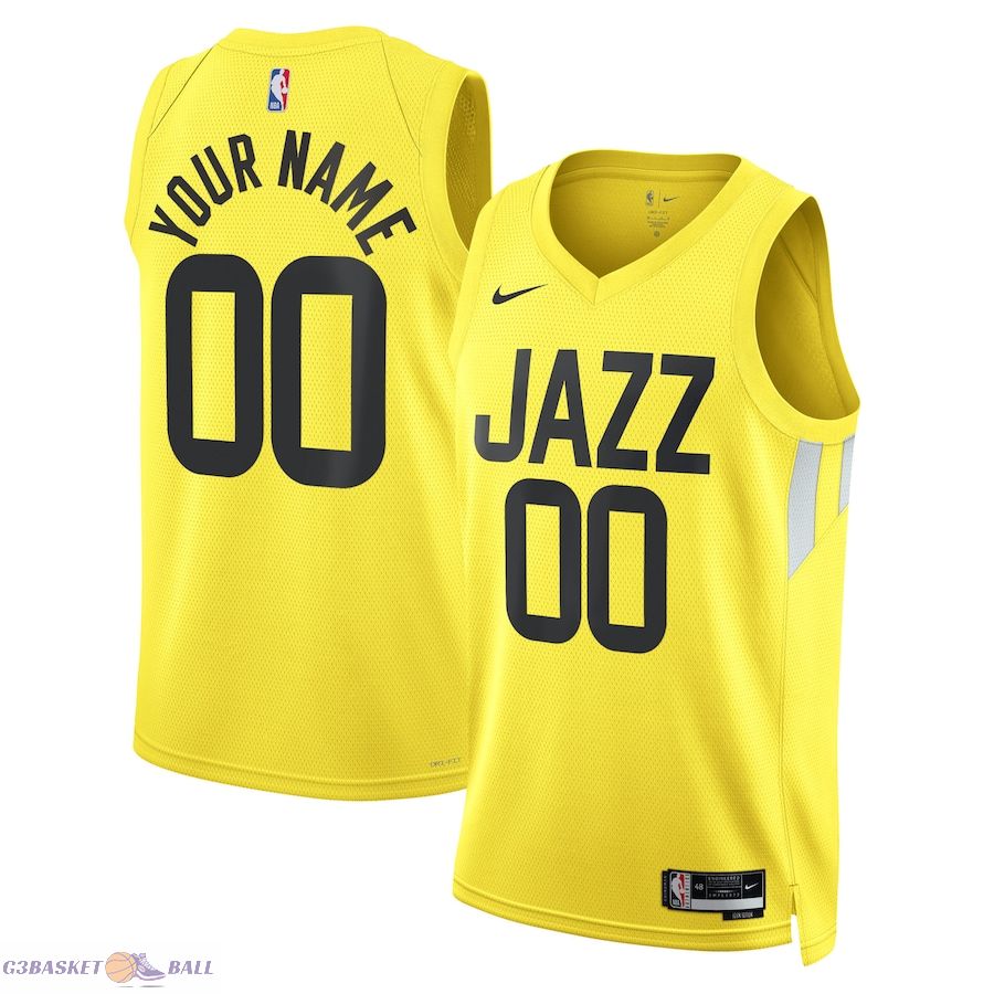 Unisex Utah Jazz Gold Swingman Custom Jersey - Icon Edition