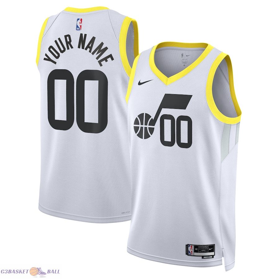 Unisex Utah Jazz White Swingman Custom Jersey - Association Edition