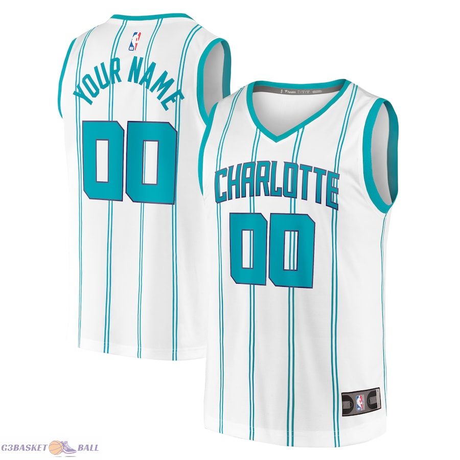 Men's Charlotte Hornets Fanatics White Fast Break Custom Replica Jersey - Association Edition