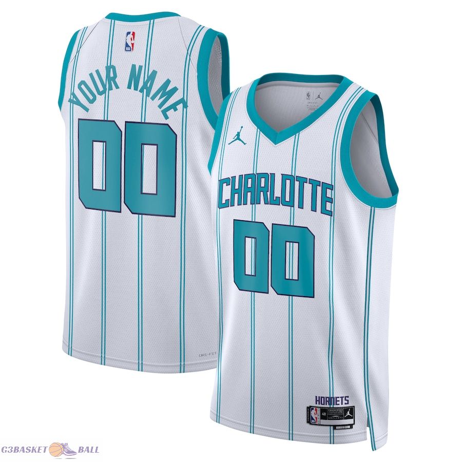 Unisex Charlotte Hornets Jordan Brand White Swingman Custom Jersey - Association Edition