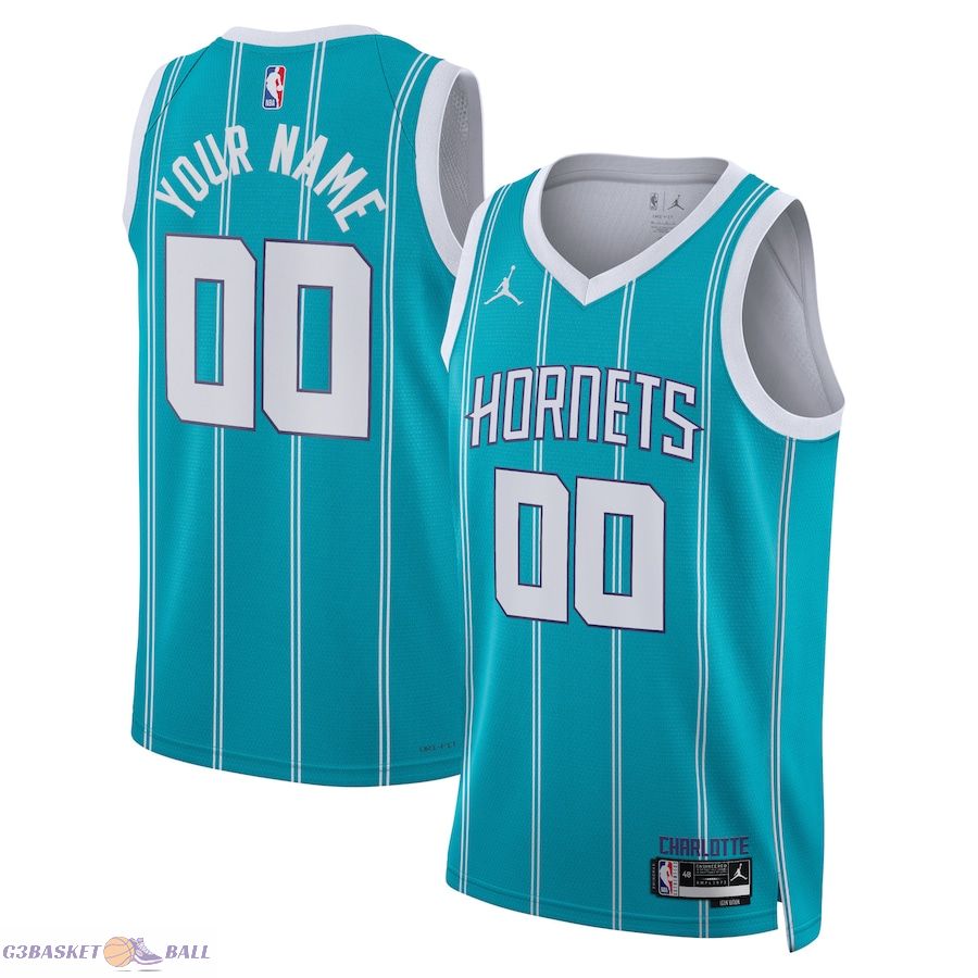 Unisex Charlotte Hornets Jordan Brand Teal Swingman Custom Jersey - Icon Edition