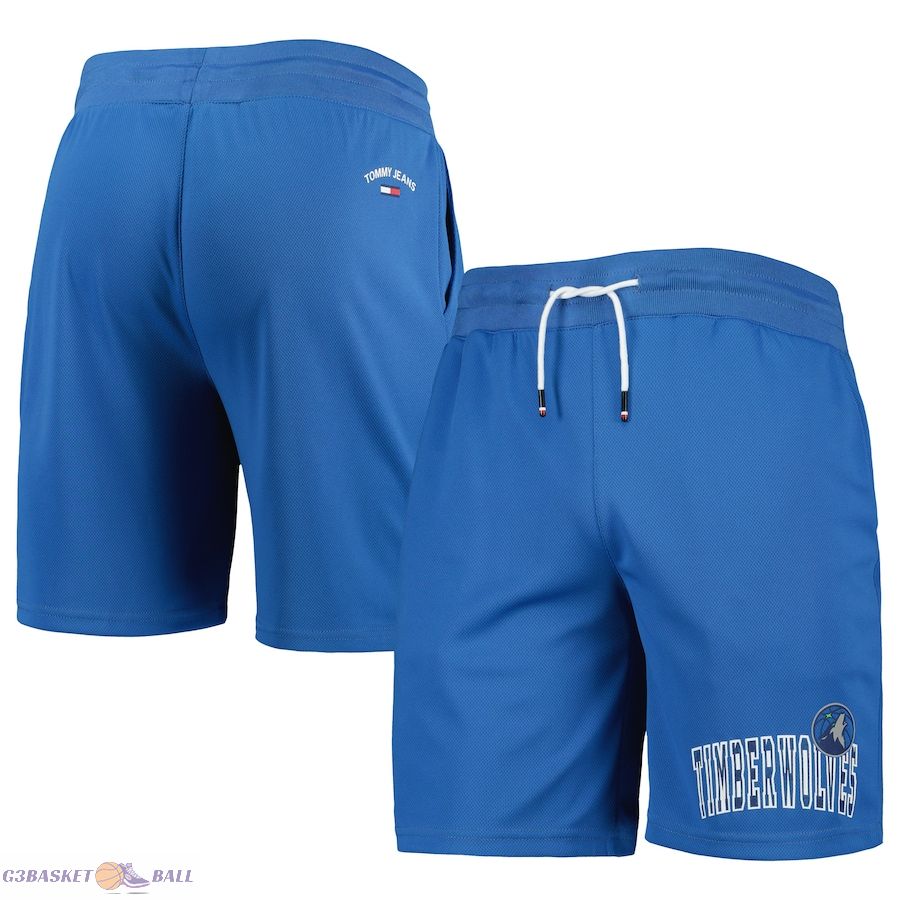 Men's Minnesota Timberwolves Tommy Jeans Blue Mike Mesh Basketball Shorts