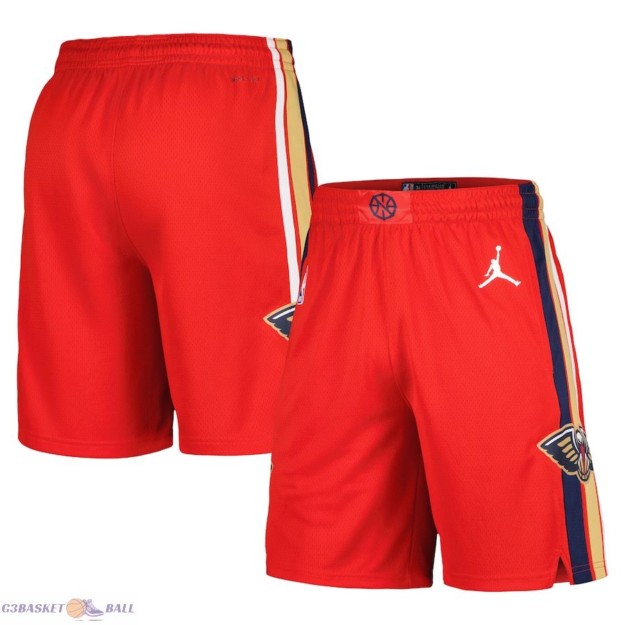 Men's New Orleans Pelicans Jordan Brand Red Statement Edition Swingman Shorts