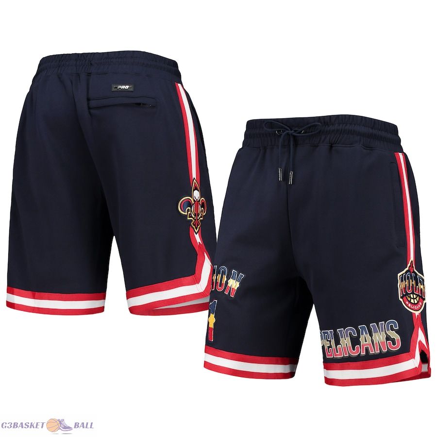 Men's New Orleans Pelicans Zion Williamson Pro Standard Navy Team Logo Player Shorts