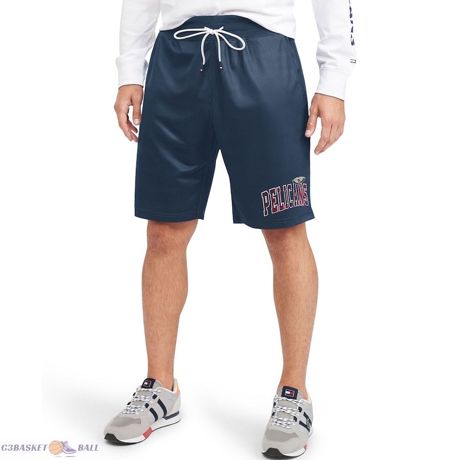 Men's New Orleans Pelicans Tommy Jeans Navy Mike Mesh Basketball Shorts