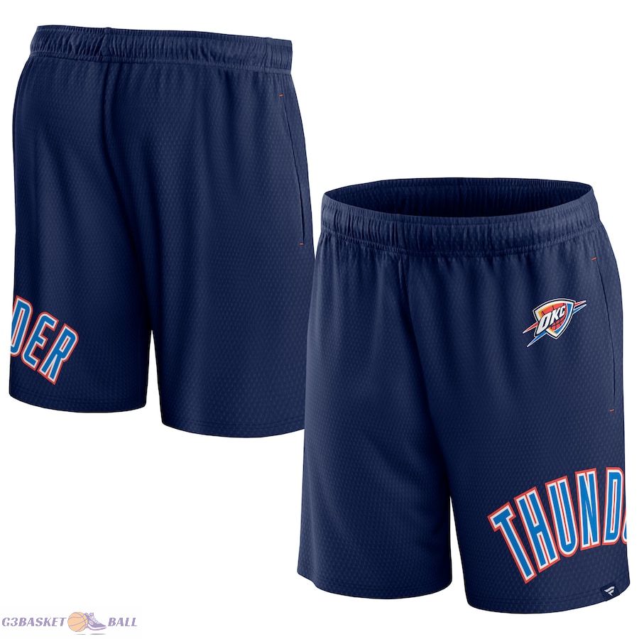 Men's Oklahoma City Thunder Fanatics Navy Free Throw Mesh Shorts