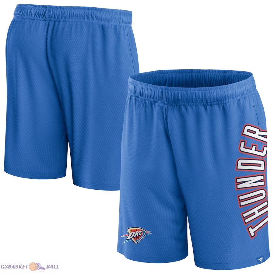 Men's Oklahoma City Thunder Fanatics Blue Post Up Mesh Shorts