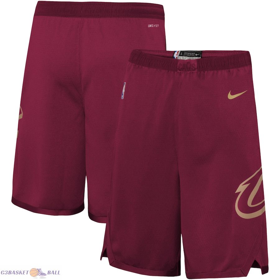 Youth Cleveland Cavaliers Wine Icon Edition Mesh Performance Swingman Shorts