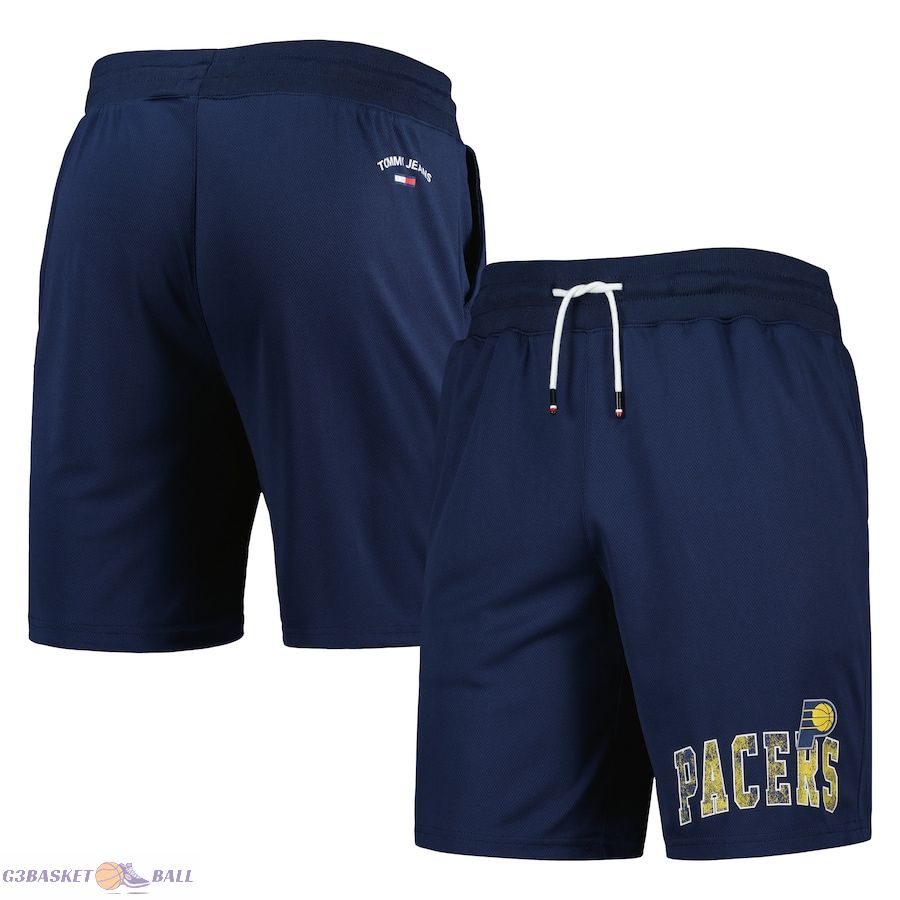 Men's Indiana Pacers Tommy Jeans Navy Mike Mesh Basketball Shorts