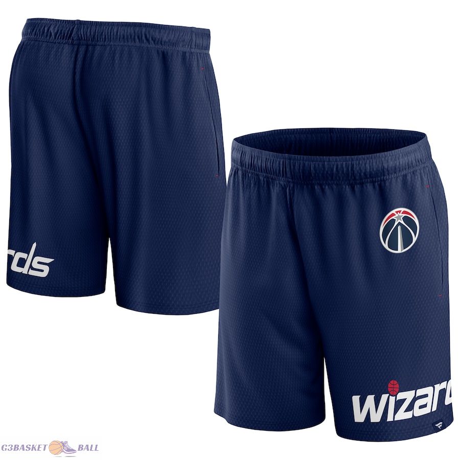 Men's Washington Wizards Fanatics Navy Free Throw Mesh Shorts