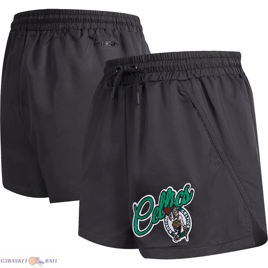 Women's Boston Celtics Pro Standard Black Script Woven Shorts