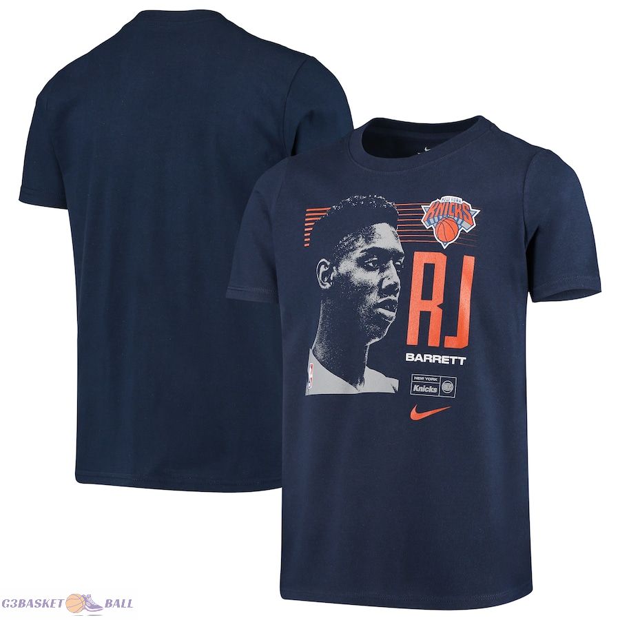 Youth New York Knicks RJ Barrett Blue 2019 NBA Draft Pick Performance T-Shirt