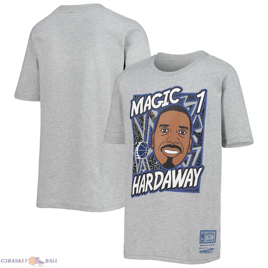 Youth Orlando Magic Penny Hardaway Mitchell & Ness Heathered Gray Hardwood Classics King of the Court Player T-Shirt